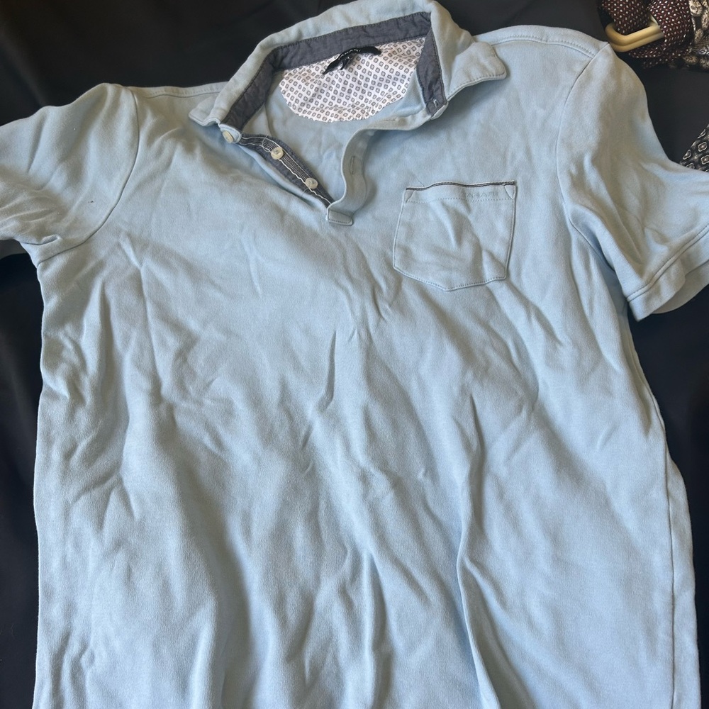 Tahari Golf Polo Shirt Mens Size XL Blue Collared Short Sleeve Soft Knit Cotton